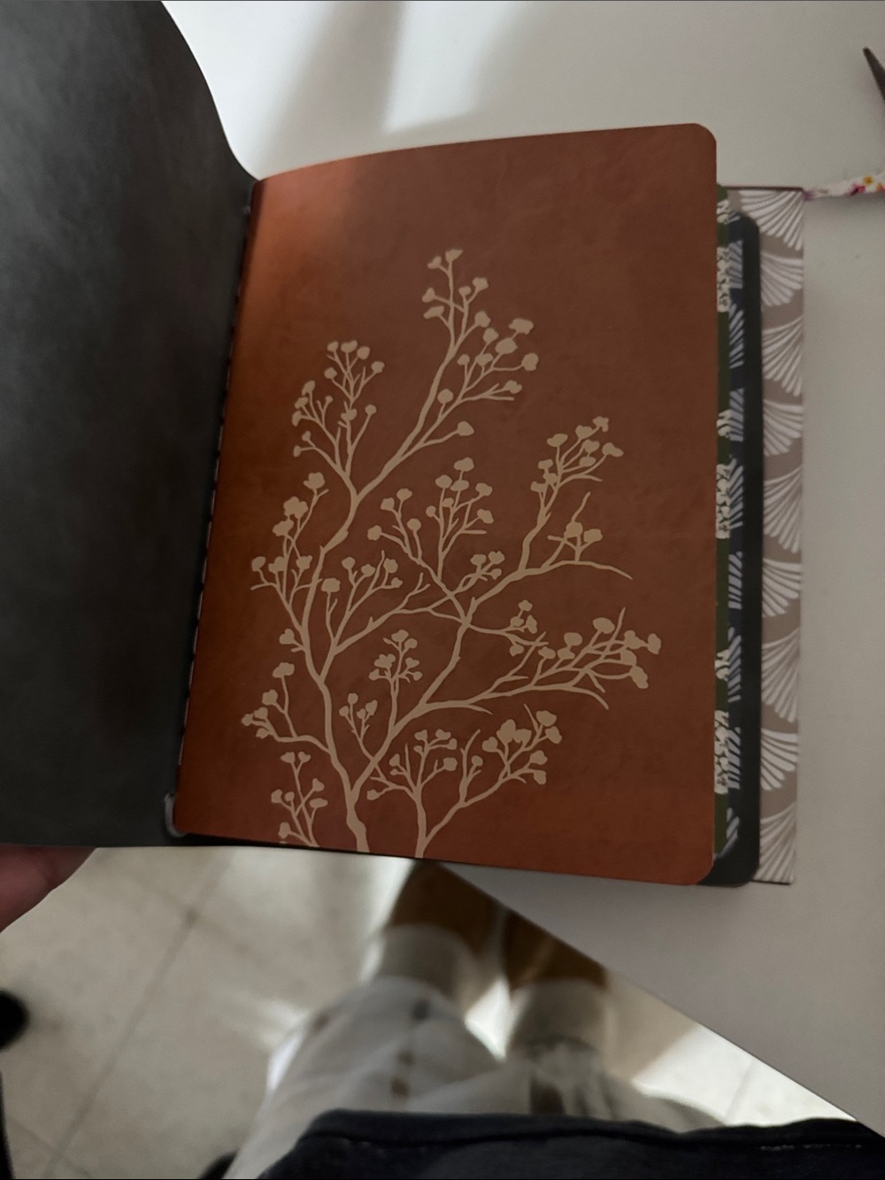 Gray Hardcover Notebook with Gold Floral Accent — Classic Journal - Picture 2 of 8
